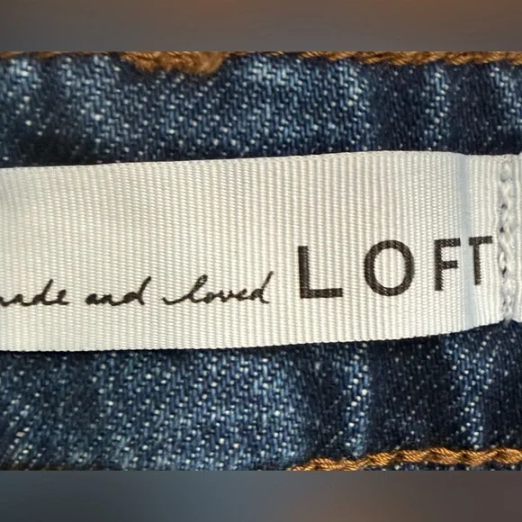Loft-Women’s Size 10 Dark Blue Denim Shorts Mid-rise 3 1/2in inseam - Picture 3 of 4